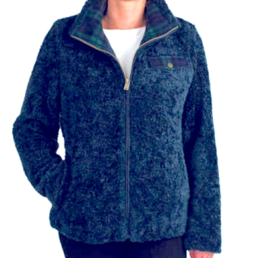 Pendleton Zipper Front Sherpa WOOL Blend Fuzzy Cozy Jacket. Size L